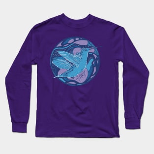 Mountain Blue Circle of The Hummingbird Long Sleeve T-Shirt